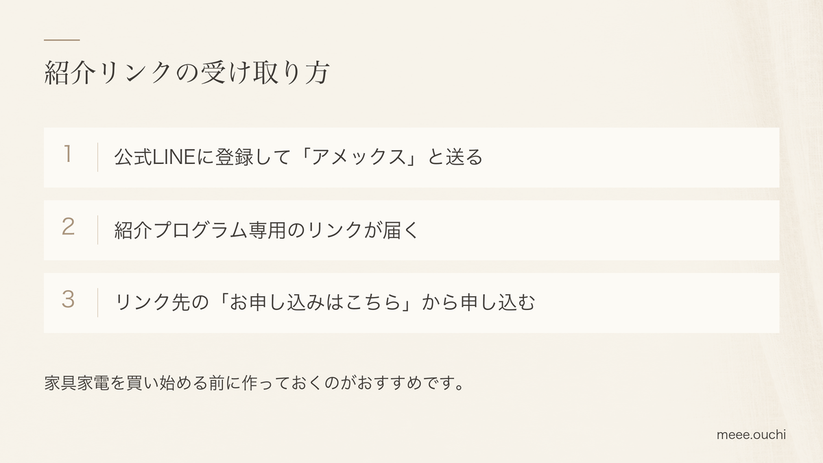 紹介リンクの受け取り方